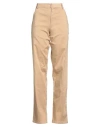 Des_phemmes Woman Pants Sand Size 6 Cotton, Elastane In Beige