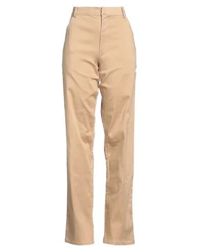 Des Phemmes Des_phemmes Woman Pants Sand Size 6 Cotton, Elastane In Beige