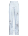 Des_phemmes Woman Pants Sky Blue Size 2 Cotton, Elastane In Blue
