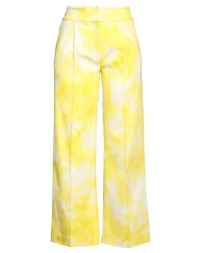 Des Phemmes Des_phemmes Woman Pants Yellow Size 2 Cotton, Lycra