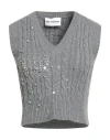 Des_phemmes Woman Sweater Grey Size S Polyamide, Wool, Viscose, Cashmere, Polyester