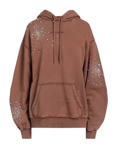 DES PHEMMES DES_PHEMMES WOMAN SWEATSHIRT CHOCOLATE BROWN SIZE 8 COTTON