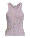 Des_phemmes Woman Tank Top Lilac Size 4 Cotton, Elastane