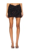 Des_phemmes Draped Mini Skirt In Black & Lipstick