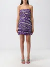 Des_phemmes Sequined Strapless Mini Dress In Violet