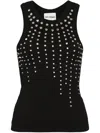 Des_phemmes Embellished Ribbed Jersey Tank Top In Black