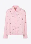 Des_phemmes Pink Shirt With Classic Collar And Embellishments On The Front In Cotton Woman In Pink