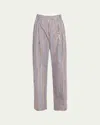 Des Phemmes Wide Suit Pant In Coffee/blue/white