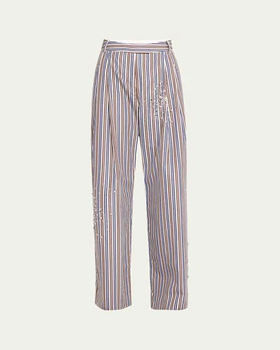 DES PHEMMES EMBELLISHED WIDE-LEG SUIT PANTS