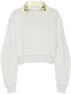 Des_phemmes Embellished Cotton Jersey Sweatshirt In Grey