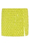Des_phemmes Green Mini Skirt With Crystal All Over In Organza Woman