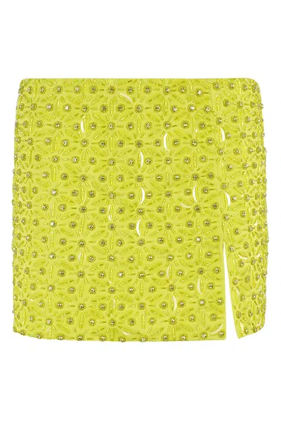 Des Phemmes Embroidery Mini Skirt In Yellow