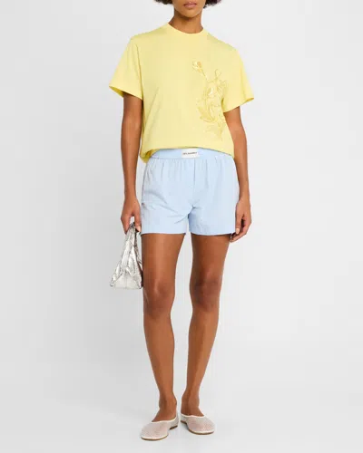 Des Phemmes Floral Crystal T-shirt In Lemonade