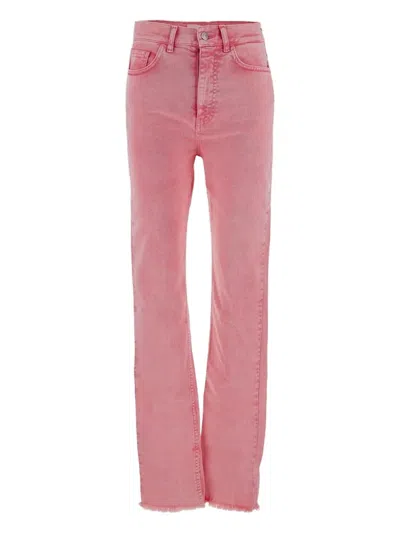 Des Phemmes Garment-dyed Jeans In Pink