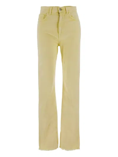 Des Phemmes Garment-dyed Jeans In Yellow