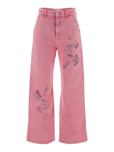 Des Phemmes Denim Pants Feature A Wide Leg Silhouette