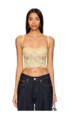 Des_phemmes Lace Bustier Top In Lemonade