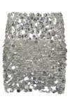 Des_phemmes Layered Silver Sequin Skirt With Soft White Lining In Silver