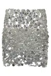 Des_phemmes Layered Silver Sequin Skirt With Soft White Lining
