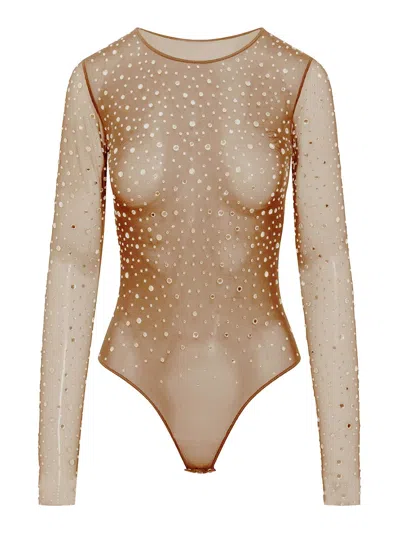 Des_phemmes Long, Sleeved Tulle Bodysuit