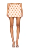Des_phemmes Micro Skirt In Pink & Burnt Orange
