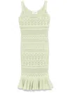 Des_phemmes Openwork Knitted Midi Dress In 绿色