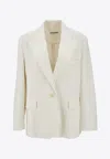 Des_phemmes Lurex Pinstriped Motif Jacket In Beige