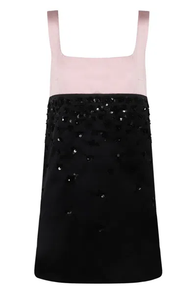 Des Phemmes Embellished Duchesse Mini Dress In Black