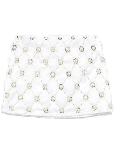 Des Phemmes Sequin-embellishment Mini Skirt In White - Sylvan Green  D1056