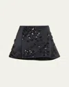 Des_phemmes Embellished Duchesse Mini Skirt In Black