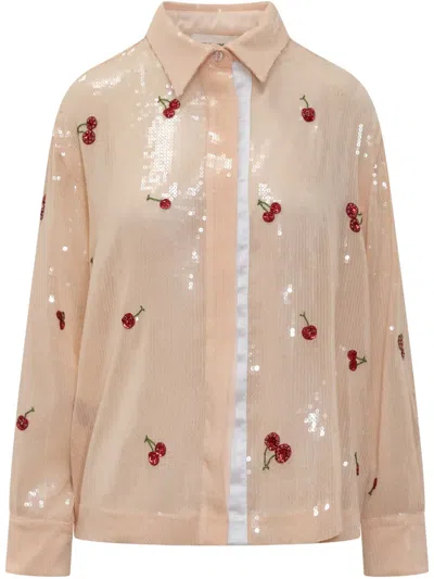 Des Phemmes Sequinned Shirt In Neutrals