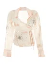 Des_phemmes Crystal-embellished Blouse In Beige
