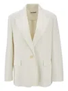 Des_phemmes Lurex Pinstriped Motif Jacket In White