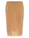 Des_phemmes Rhinestone-embellished Skirt In Beige
