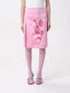 Des_phemmes Side Slit Midi Skirt In Pink