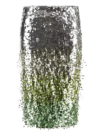 Des Phemmes Sequin-embellished Midi Skirt In Multi