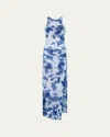 Des_phemmes Des Phemmes Cotton Rib Tie Dye Embroidred Dress In Dark Blue White 700