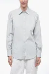 Des_phemmes Spread Collar Cotton Shirt In Blue