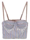 Des_phemmes Striped Corset Top In Brown