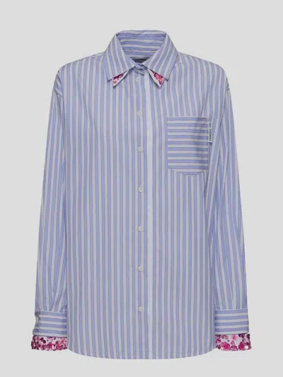 Des Phemmes Blue/white Striped Oxford Shirt