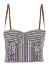 DES PHEMMES DES PHEMMES STRUCTURED BUSTIER TOP WITH SWEETHEART NECKLINE