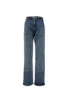 Des Phemmes Studded Detail High-waisted Denim Jeans With Flattering Fit In Blue