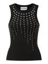 Des_phemmes Embellished Ribbed Jersey Tank Top In Black