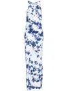 Des_phemmes Des Phemmes Cotton Rib Tie Dye Embroidred Dress In Blue