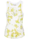 Des_phemmes Tie Dye Splash Embroidery Tank Top In Green