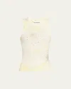 Des_phemmes Tie-dye Tank Top In White - Sylvan Green  D1056