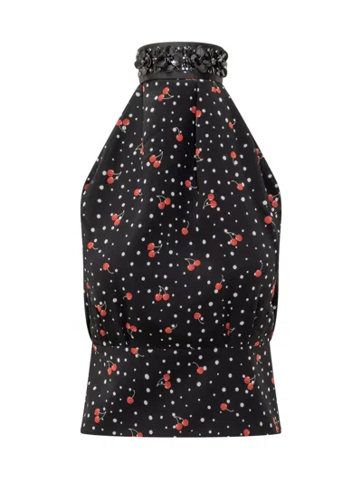 Des Phemmes Top In Black/lipstick