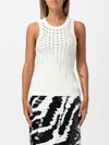 Des_phemmes Embellished Ribbed Jersey Tank Top In Weiss