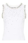 Des_phemmes Geripptes Tanktop Mit Schmucksteinen In White