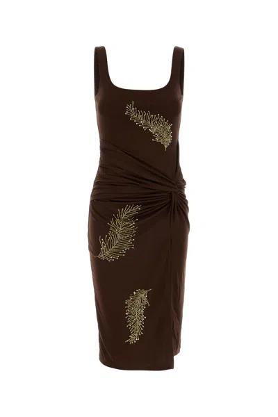 Des_phemmes Chocolate Stretch Jersey Dress In Brown